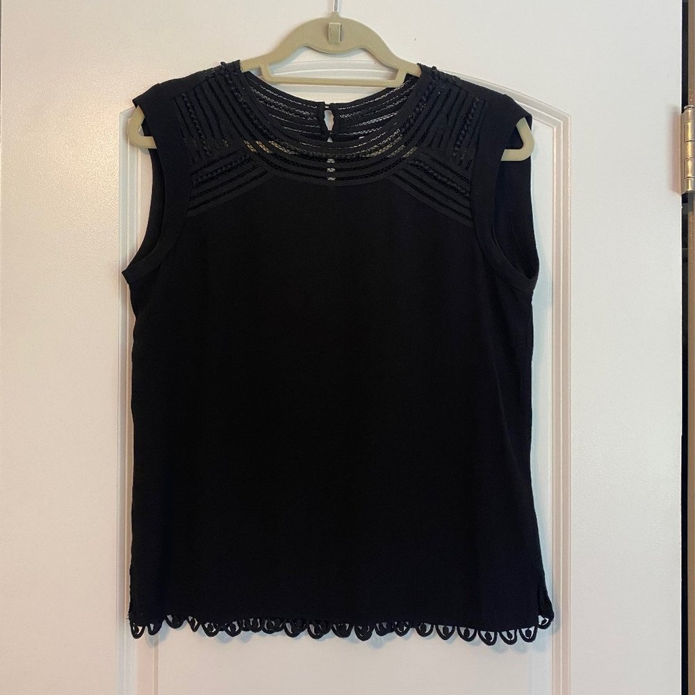 Anthropologie Meadow Rue black short sleeve blouse Small